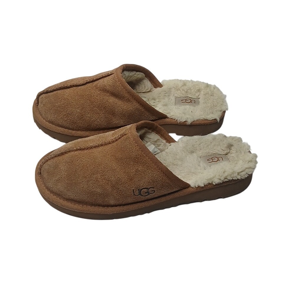 UGG Scuffette II Slippers Kids Size 3 Chestnut Suede Shearling Lined 1126382K